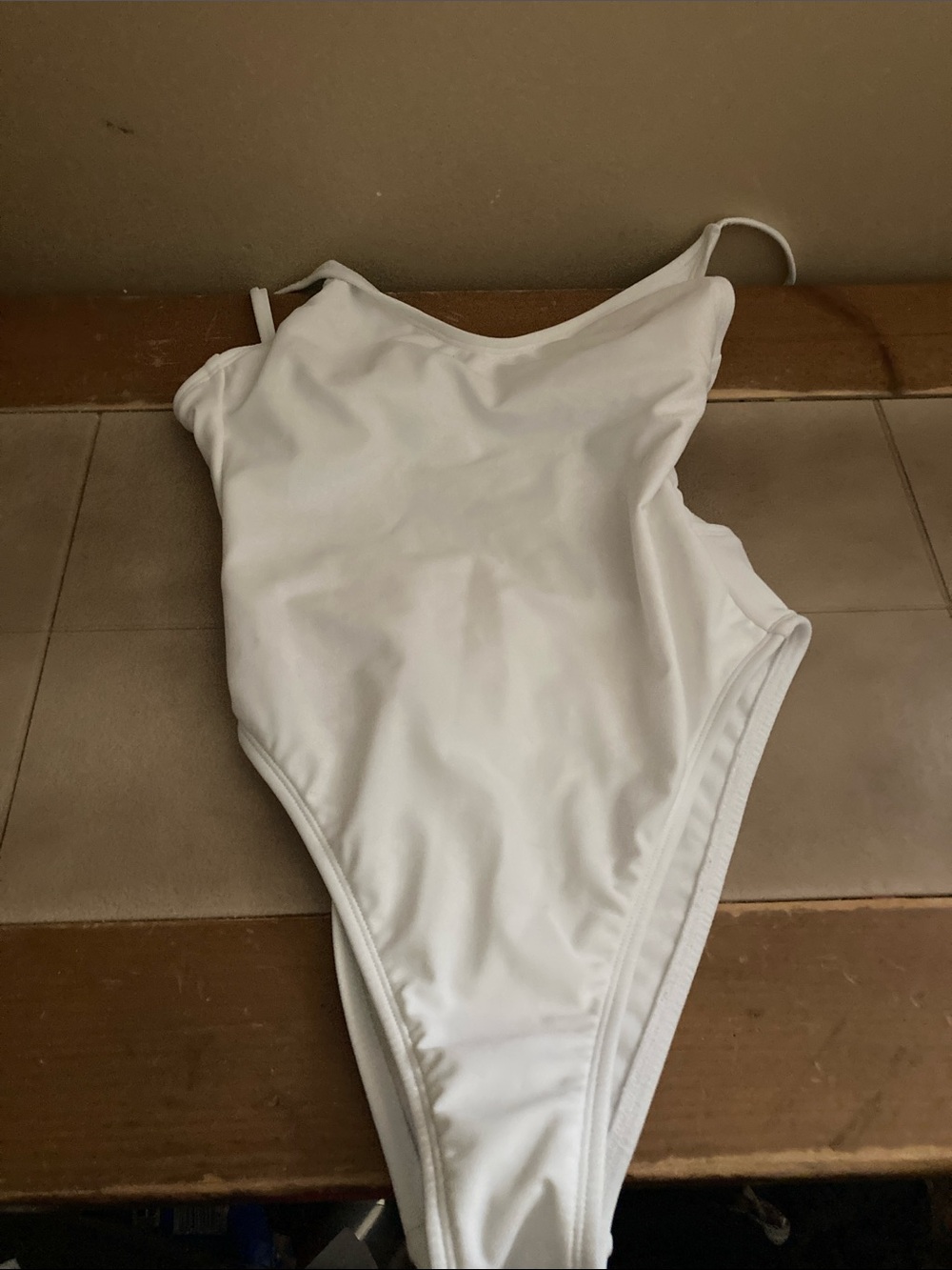 White One-Piece High-Cut Swimsuit XXS NWT